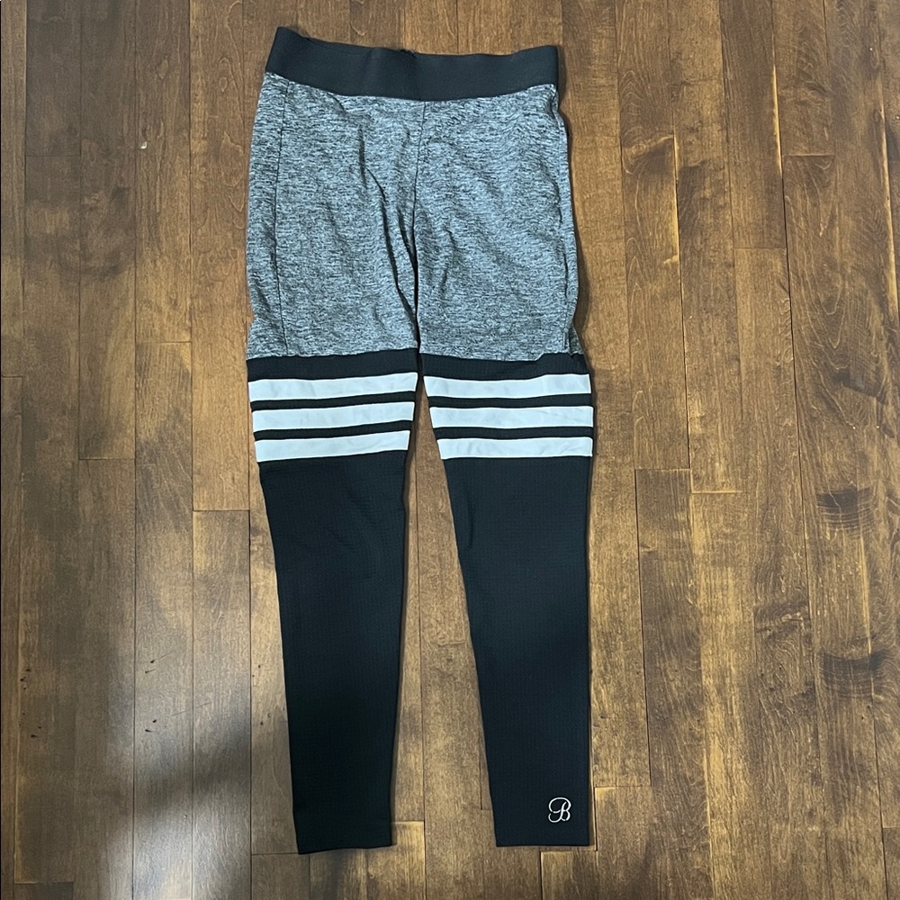 Bombshell Sportswear Gray and Black Sock Leggings